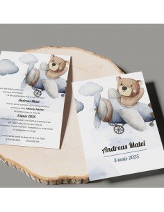 Invitatie de botez cu ursulet