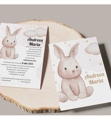 Invitatie de botez iepuras