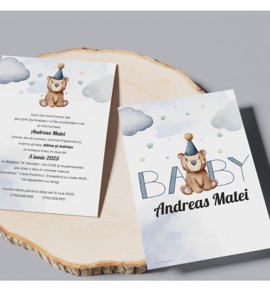 Invitatie de botez urs