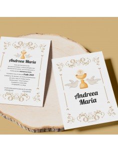 Invitatie de botez gold