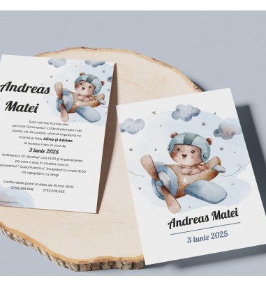 Invitatie de botez ursuletul zburator