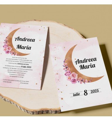 Invitatie de botez Luna
