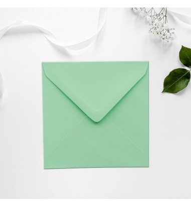 Plic patrat Verde pastel 130 x 130 mm