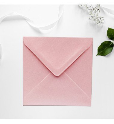Plic patrat Roz sidef 130 x 130 mm