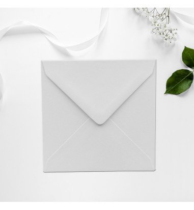 Plic patrat Alb sidefat 155 x 155 mm