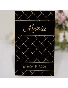 Meniu de nunta negru 70004