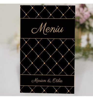 Meniu de nunta negru 70004