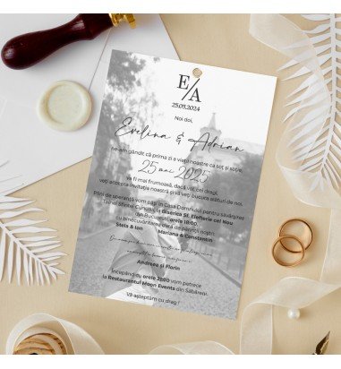 Invitatie de nunta cu fotografie si...