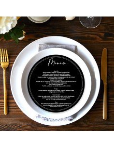 Meniu de nunta rotund negru...