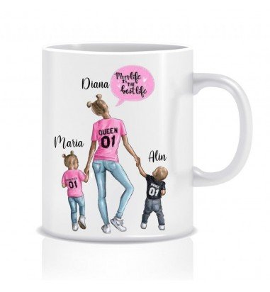 Cana personalizata mama si copii -...