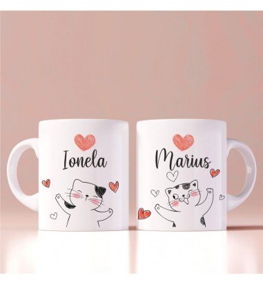 Set de doua cani personalizate pisicute