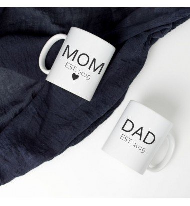 Set de doua cani personalizate MOM & DAD