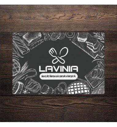 Tocator personalizat cu nume - alb negru