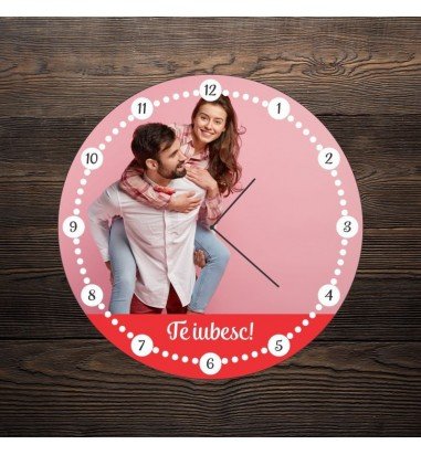 Ceas personalizat rotund cu 1...