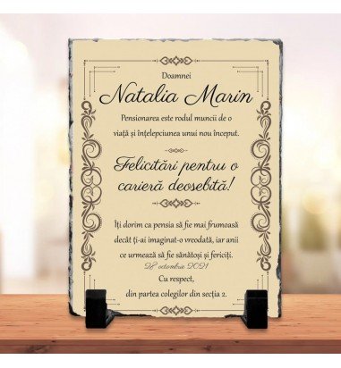 Piatra personalizata pentru pensionari