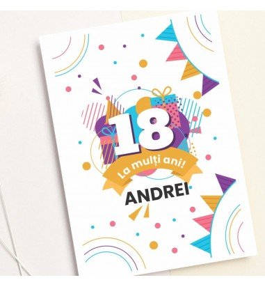 Felicitare personalizata pentru 18 ani