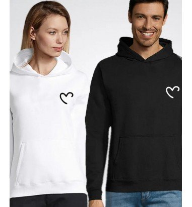 Hanorace de cuplu personalizate heart