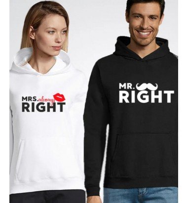 Hanorace de cuplu personalizate Mr &...