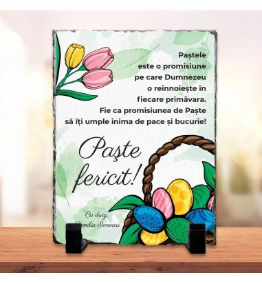 Piatra personalizata cu mesaj de Paste