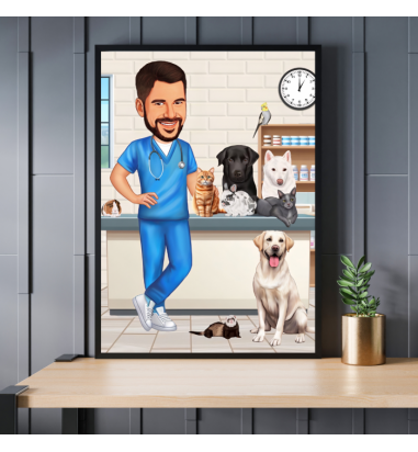 Caricatura Veterinar