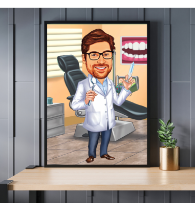 Caricatura Dentist - Barbat
