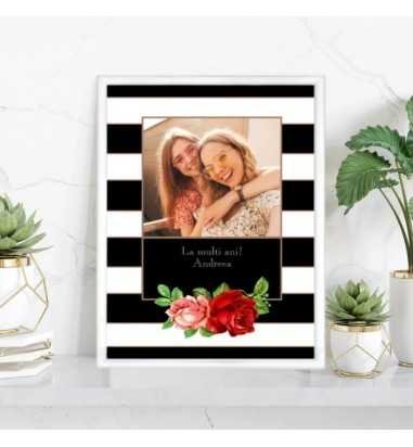 Rama foto personalizata Alb Negru- A4 -