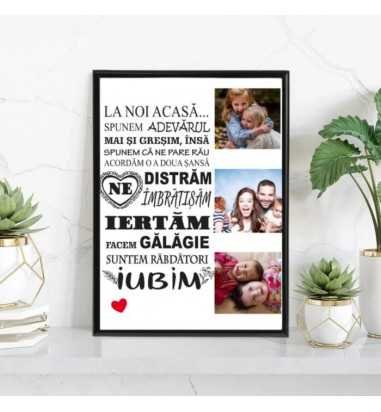 Rama foto personalizata 3 poze La noi...