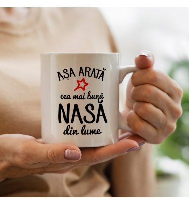 Cana personalizata mesaj pentru nasa