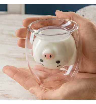 Pahar dublu ,interior in forma de...