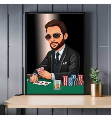 Caricatura Poker- barbat