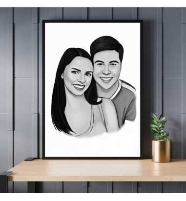 Tablou caricatura portret 2 personaje...