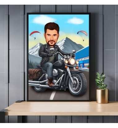 Caricatura Motociclist
