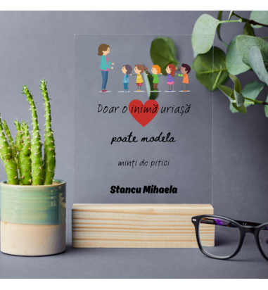 Placheta personalizata pentru educatoare