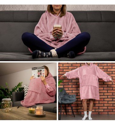 Patura cu maneci si gluga, moale si...