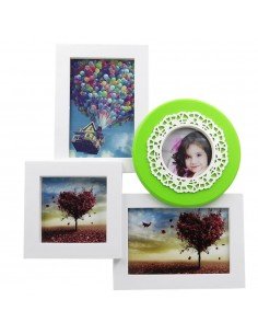 Ramă foto colaj 4 poze - verde
