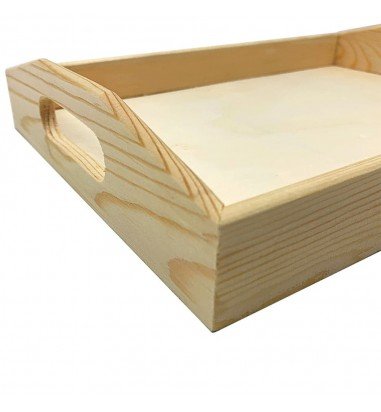 Tavă din lemn cu mânere - 28x38cm