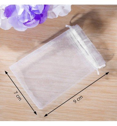 Săculeți organza cu șnur satin 7x9cm...