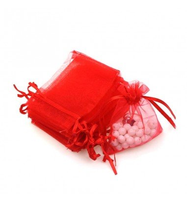 Săculeți organza cu șnur satin 9x12cm...