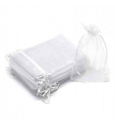 Săculeți organza cu șnur satin 9x12cm...