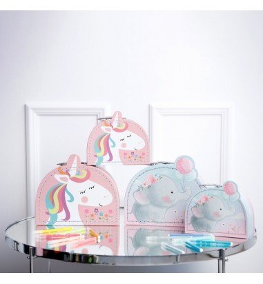 Set 2 cutii pentru copii - model unicorn