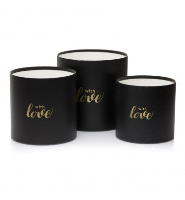 Set 3 cutii rotunde cu inimi - model...