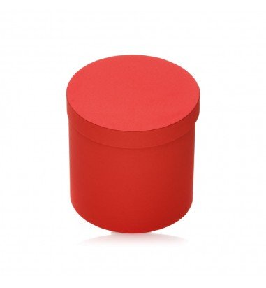 Set 3 cutii rotunde satinate - roșu