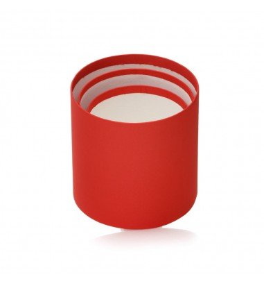 Set 3 cutii rotunde satinate - roșu