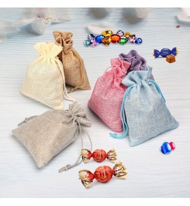 Săculeți țesătură sac cu sfoară 7x9cm...