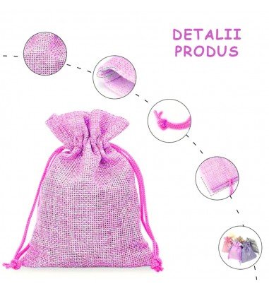 Săculeți țesătură sac cu sfoară 7x9cm...