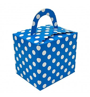 Cutie pătrată cu buline - albastru