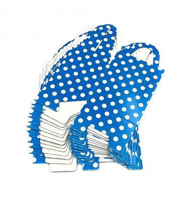 Cutie pătrată cu buline - albastru