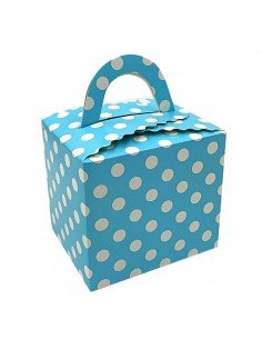 Cutie pătrată cu buline - bleu