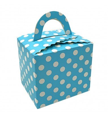 Cutie pătrată cu buline - bleu