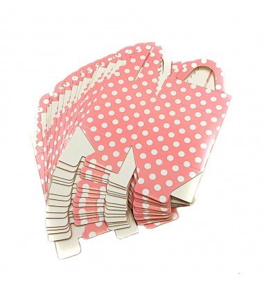 Cutie pătrată cu buline - roz